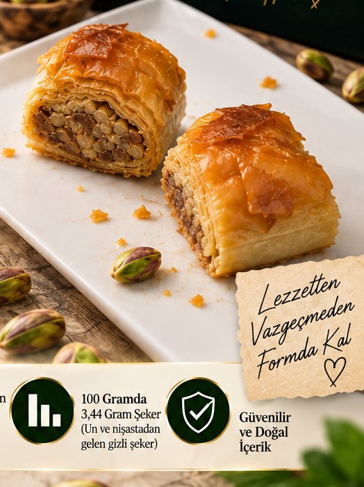 SEM Diyet Baklava tabak sunumu